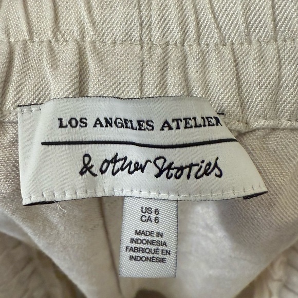& other stories Drawstring Shorts linen blend size 6 - Picture 8 of 9